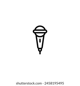 duet voice microphone outline icon and illustration