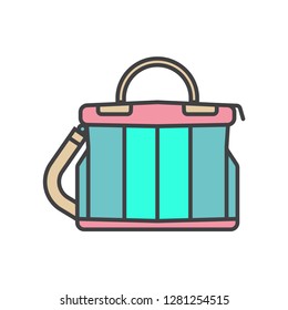 duffel bag icon flat color