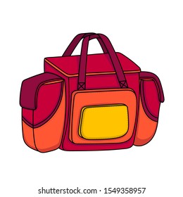 duffel bag illustration Doodle style vector design isolated white background