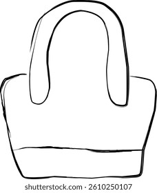 duffle bag icon in Doodle style