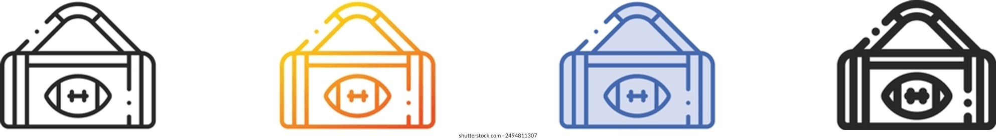 duffle bag icon.Thin Linear, Gradient, Blue Stroke and bold Style Design Isolated On White Background