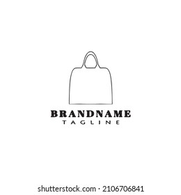 duffle bag logo cartoon icon design template black modern isolated vector illustration