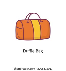 Duffle Bag Vector Filled Outline Icon Design Illustration. Travel Symbol On White Background EPS 10 File