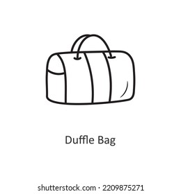 Duffle Bag Vector Outline Icon Design Illustration. Travel Symbol On White Background EPS 10 File