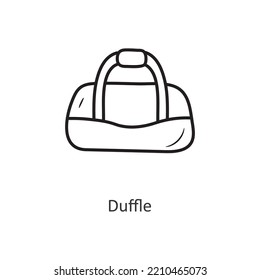 Duffle Vector Outline Icon Design Illustration. Workout Symbol On White Background EPS 10 File