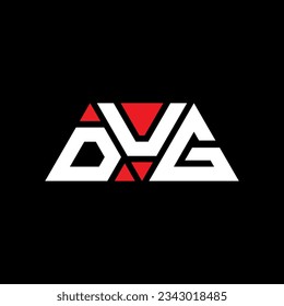 DUG triangle letter logo design with triangle shape. DUG triangle logo design monogram. DUG triangle vector logo template with red color. DUG triangular logo Simple, Elegant, and Luxurious design.