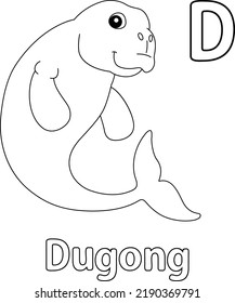 Dugong Alphabet ABC Coloring Page D