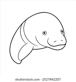 Dugong Head vector art design