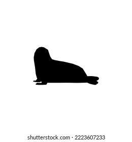 dugong icon silhouette style design. dugong vector illustration. isolated on white background.