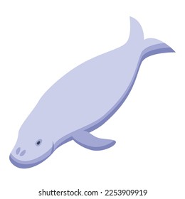 Dugong manatee icon isometric vector. Sea baby. Mammal animal