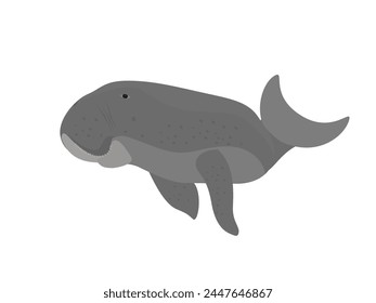 Dugong auf weißem Hintergrund.