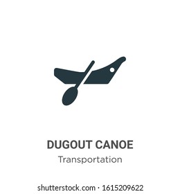 Dugout canoe glyph icon vector on white background. Flat vector dugout canoe icon symbol sign from modern transportation collection for mobile concept and web apps design.