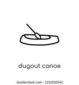 dugout canoe icon. Trendy modern flat linear vector dugout canoe icon on white background from thin line Transportation collection, outline vector illustration