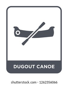 dugout canoe icon vector on white background, dugout canoe trendy filled icons from Transportation collection, dugout canoe simple element illustration