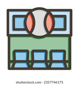 Dugout Vector Thick Line Filled Colors Icon For Personal And Commercial Use.
