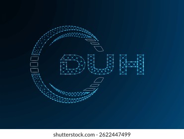 DUH low poly letter logo vector design. DUH lower poly logo design. 