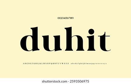 duhit vector font alphabet with numbers