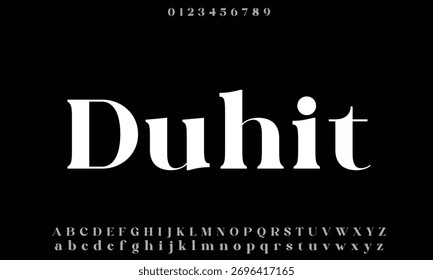 Duhit Vektor Schriftart Alphabet mit Zahlen