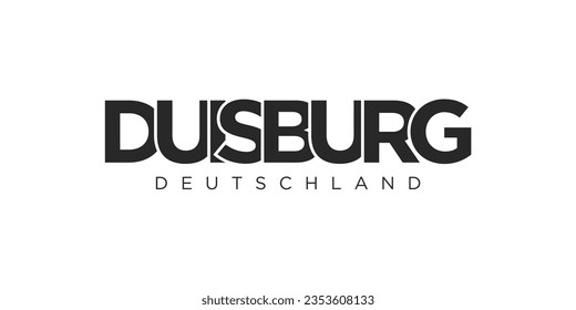 Duisburg Deutschland, modern and creative vector illustration design featuring the city of Germany for travel banners, posters, web, and postcards.