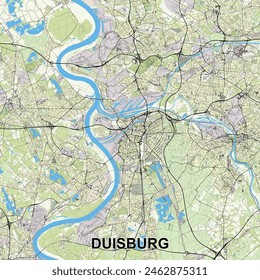 Duisburg, Germany map poster art