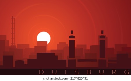 Duisburg Low Sun Skyline Scene