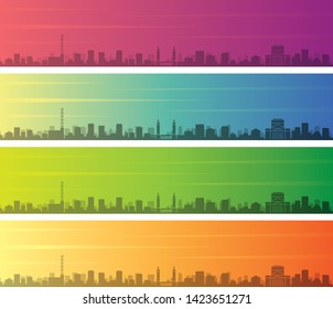 Duisburg Multiple Color Gradient Skyline Banner
