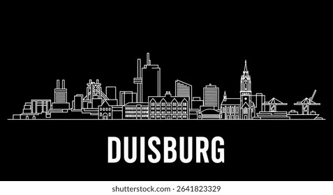 Duisburg Skyline Germany Cityscape Vector.