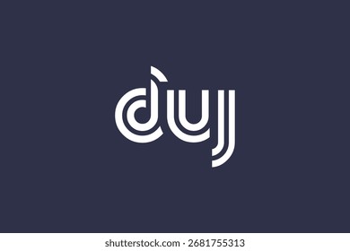 DUJ Creative Unique Modern Letter Logo Design. Elegantes Monogramm-Logo-Design mit dekorativen Elementen und Typografie