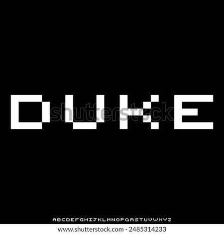 duke typeset, the futuristic modern college combined with varsity style font