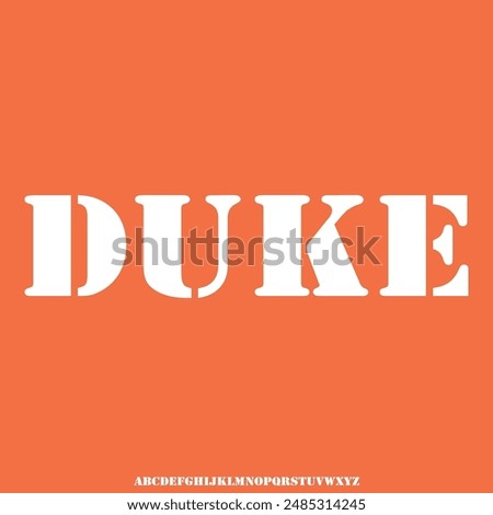 duke typeset, the futuristic modern college combined with varsity style font