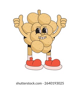 Duku fruit mascot character cartoon icon illustration