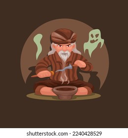 Dukun aka indonesian paranormal doing ritual