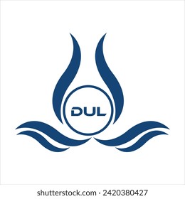 DUL letter water drop icon design with white background in illustrator, DUL Monogram logo design for entrepreneur and business.
