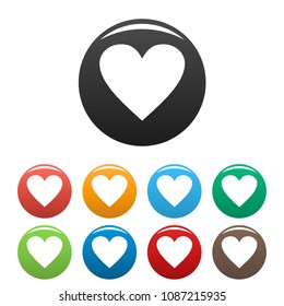 Dull heart icon. Simple illustration of dull heart vector icons set color isolated on white