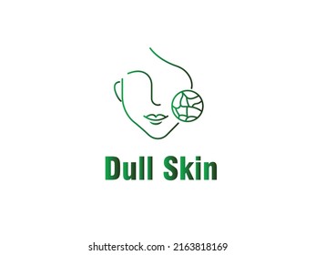 DULL SKIN ICON. DULL FACE. FLAT VECTOR ICON