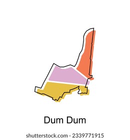 Dum Dum City of India Karte, Vektorgrafik, Vektorgrafik-Vorlage mit grafischem Skizzendesign