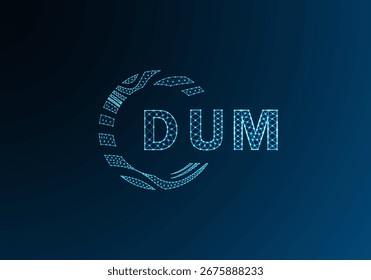 Diseño de Vector de logotipo de letra polivinílica baja DUM. Diseño de logotipo de poliéster inferior DUM. Diseño único del logotipo de baja poli de DUM.