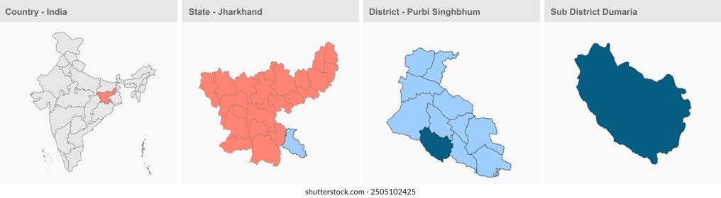 Dumaria map, Purbi Singhbhum District, Jharkhand state, Republic of India, Government of Jharkhand, Indian territory, Eastern India, politics, village, tourism
