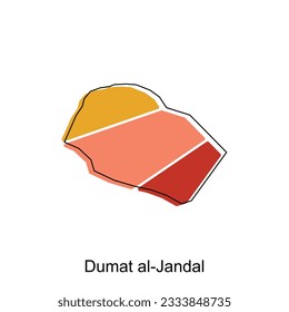 Dumat Al Jandal map. vector map of Saudi Arabia capital Country colorful design, illustration design template on white background