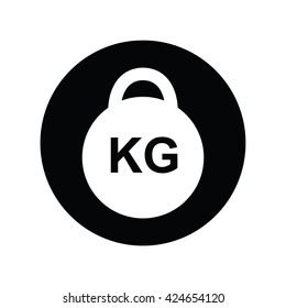 Dumb bell  in black circle . Vector illustration
