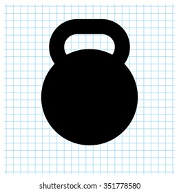 dumb bell - black vector icon