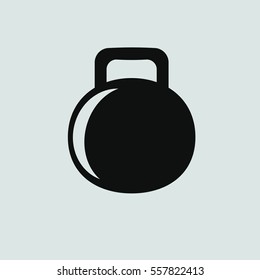 dumb bell - black vector icon with shadow