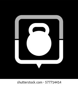 dumb bell  - black vector icon