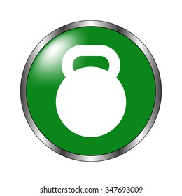 dumb bell -  green vector icon
