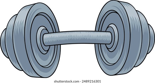 A dumb bell gym weight lifting or weightlifting dumbbell icon illustration