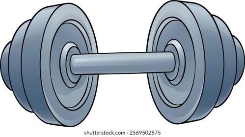 A dumb bell gym weight lifting or weightlifting dumbbell icon illustration