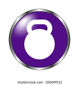 dumb bell - vector icon; violet button