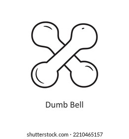 Dumb Bell Vector Outline Icon Design Illustration. Workout Symbol On White Background EPS 10 File