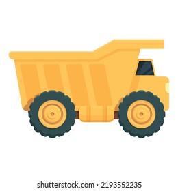 Dumb Truck Icon Cartoon Vector. Gold Mine. Stone Ore