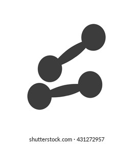 Dumbbel  icon. Flat vector illustration in black on white background. EPS 10